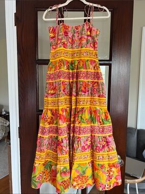 FARM Rio NWT! Pink & Yellow Floral Tiered Sundress